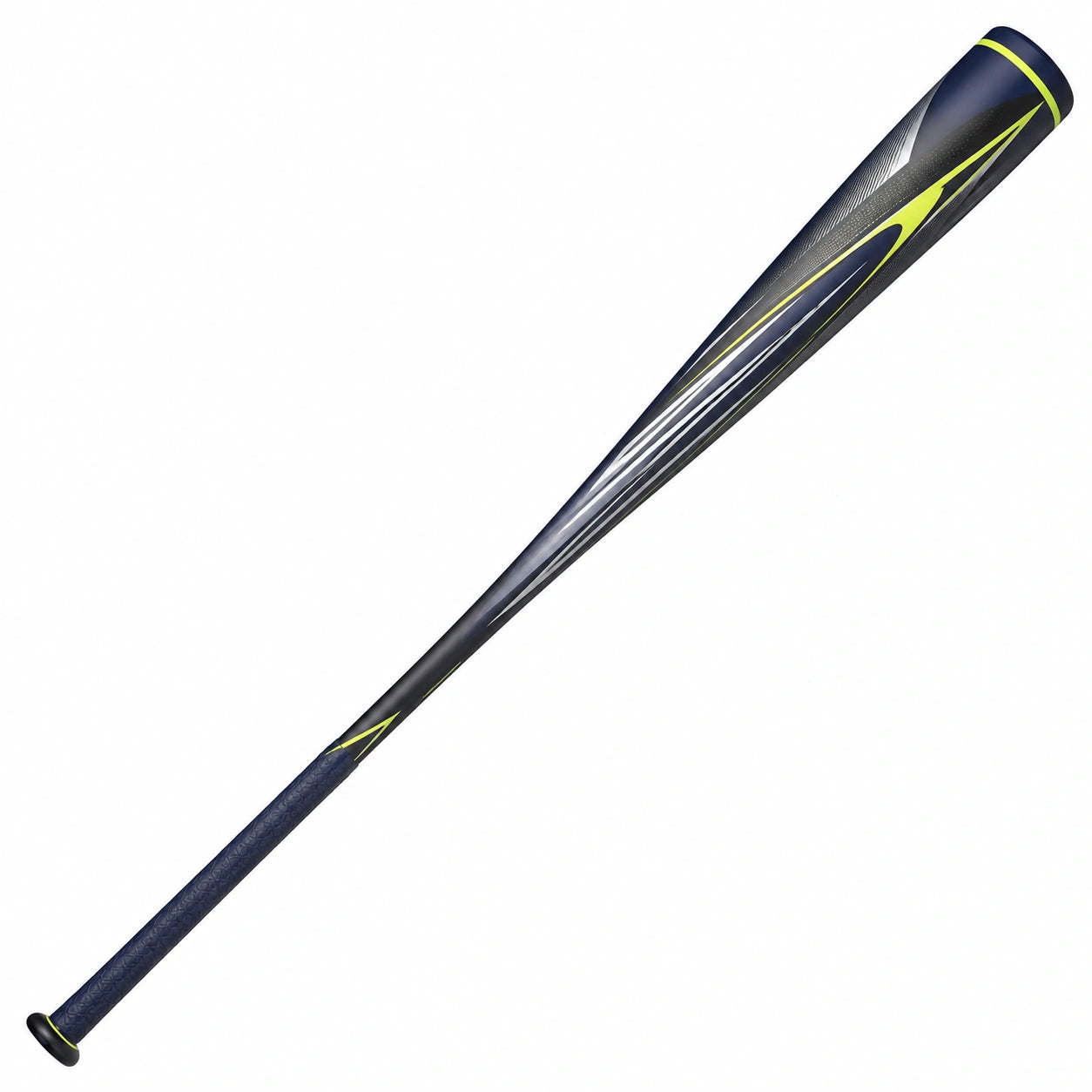 Bate de béisbol gris con detalles en verde y negro