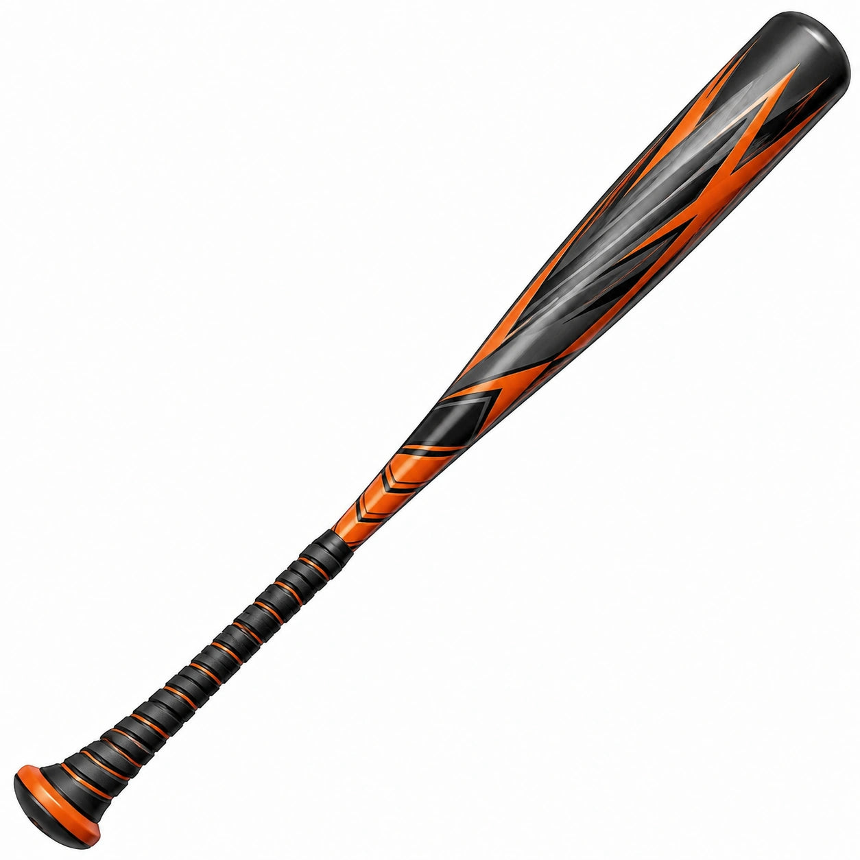 Bate de béisbol de una pieza para adultos, diseño naranja y negro