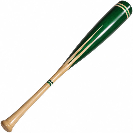 Bate de Béisbol de 86cm Verde y Madera para Adultos