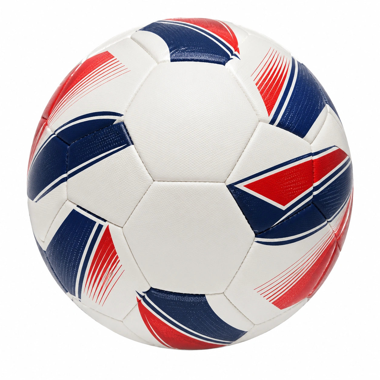 Balón de Fútbol 32 Paneles Blanco, Azul y Rojo para Entrenamiento y Partidos