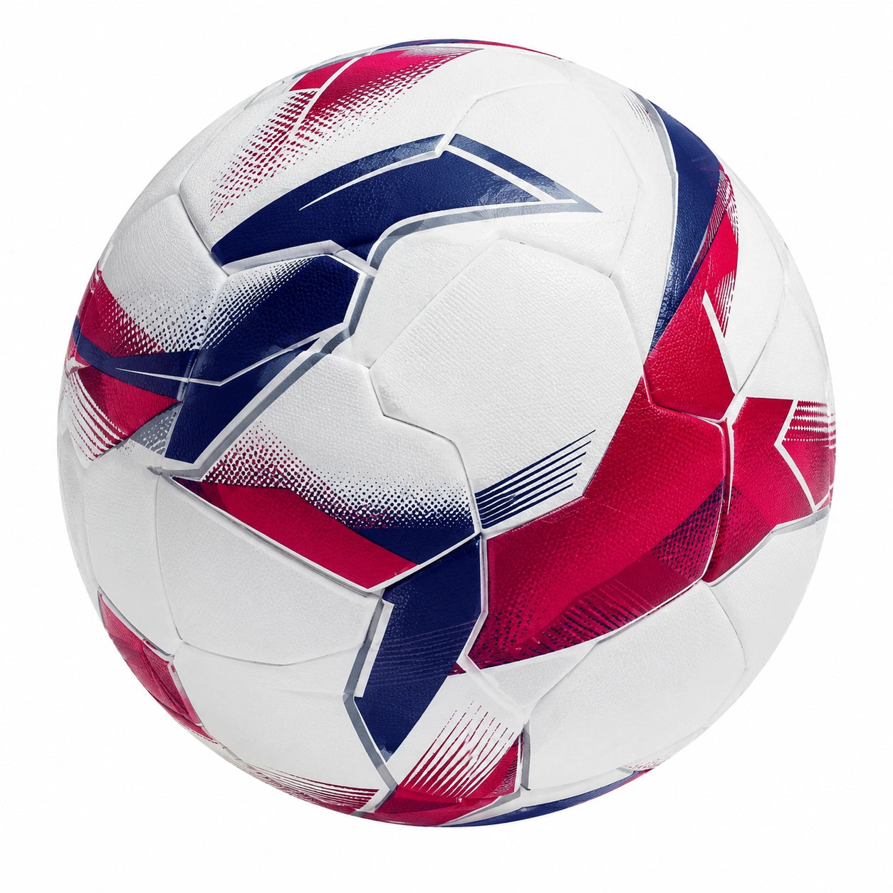 Balón de Fútbol Profesional Blanco/Rojo/Azul Tamaño Oficial