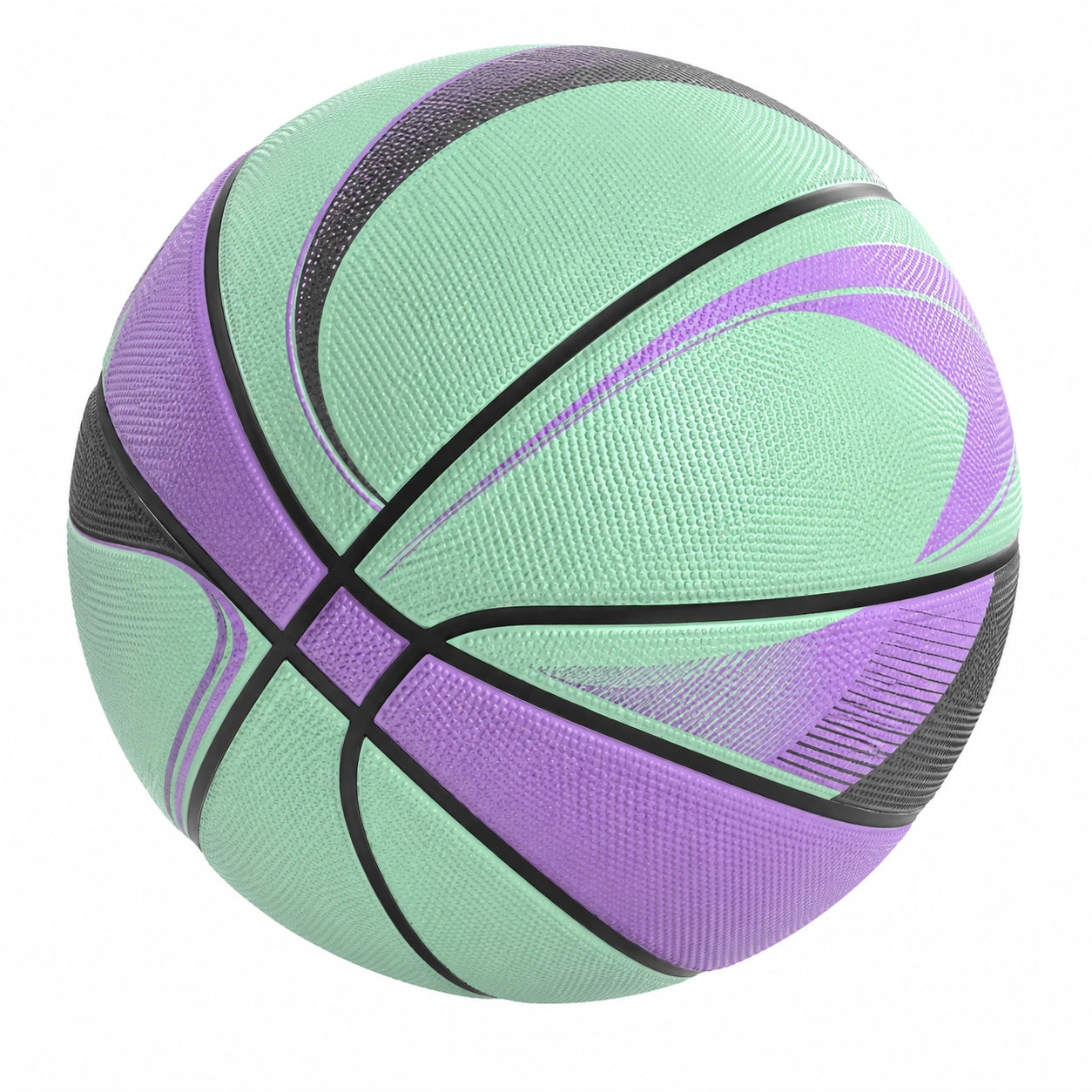Balón de Baloncesto Verde, Morado y Negro