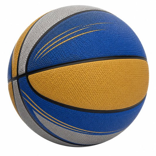 Balón de Baloncesto Multicolor Azul, Amarillo y Gris