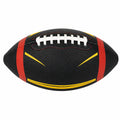 Balón de Fútbol Americano Negro con Rayas Rojas y Amarillas