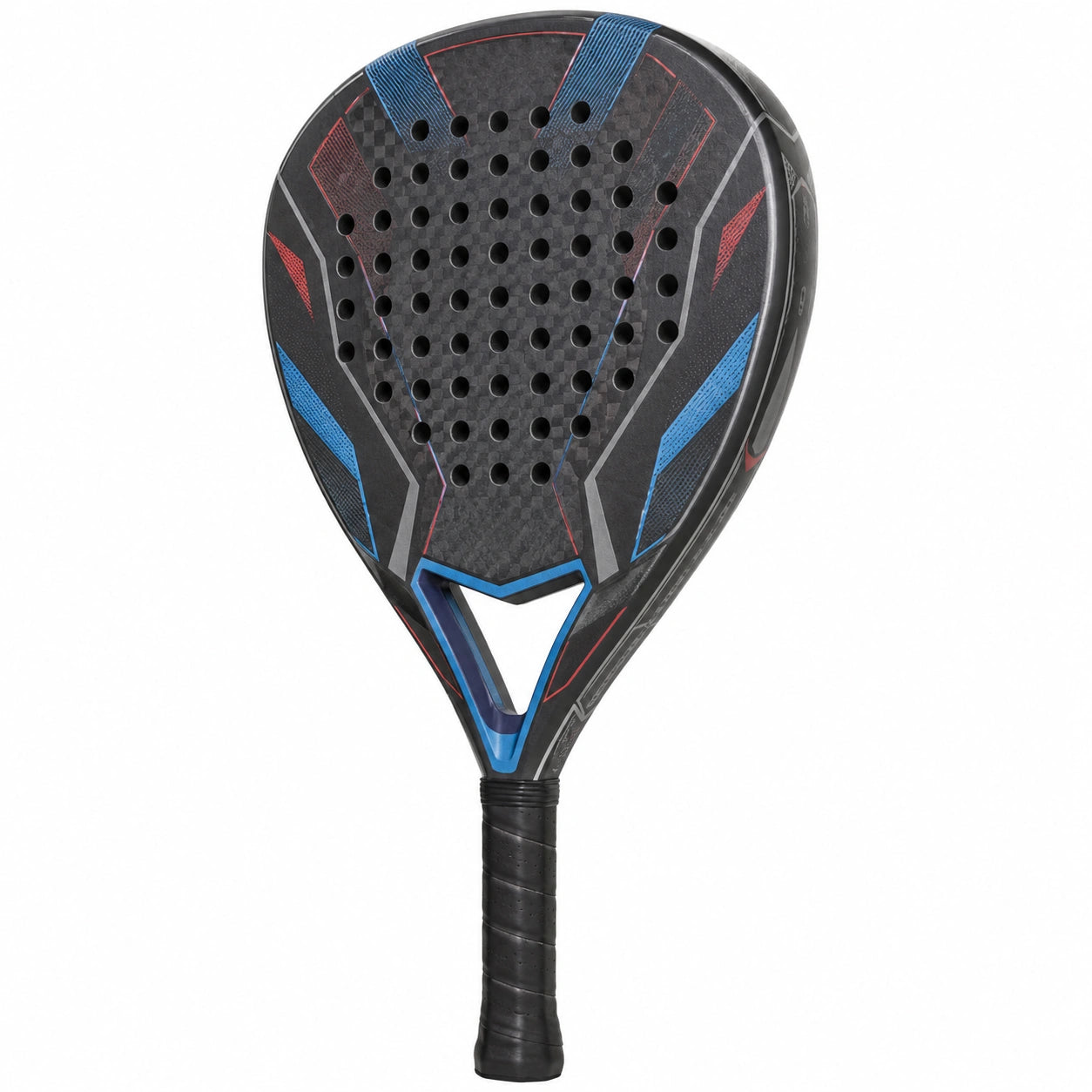 Pala de pádel aerodinámica negro y azul