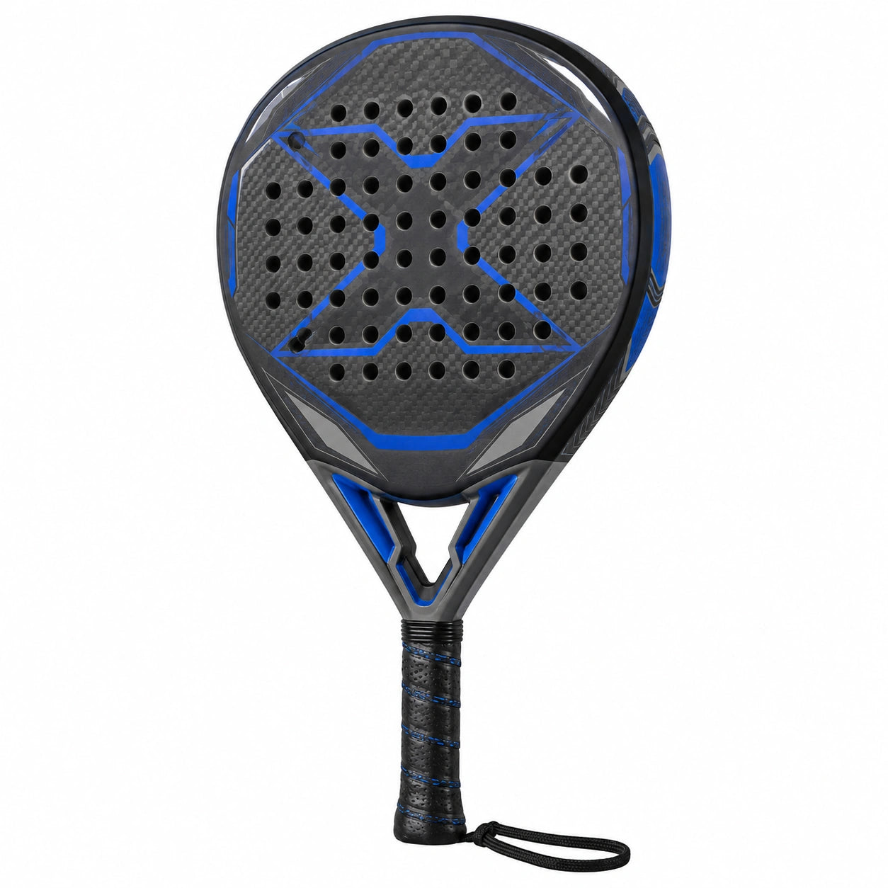Pala de Pádel de Carbono Azul y Negro