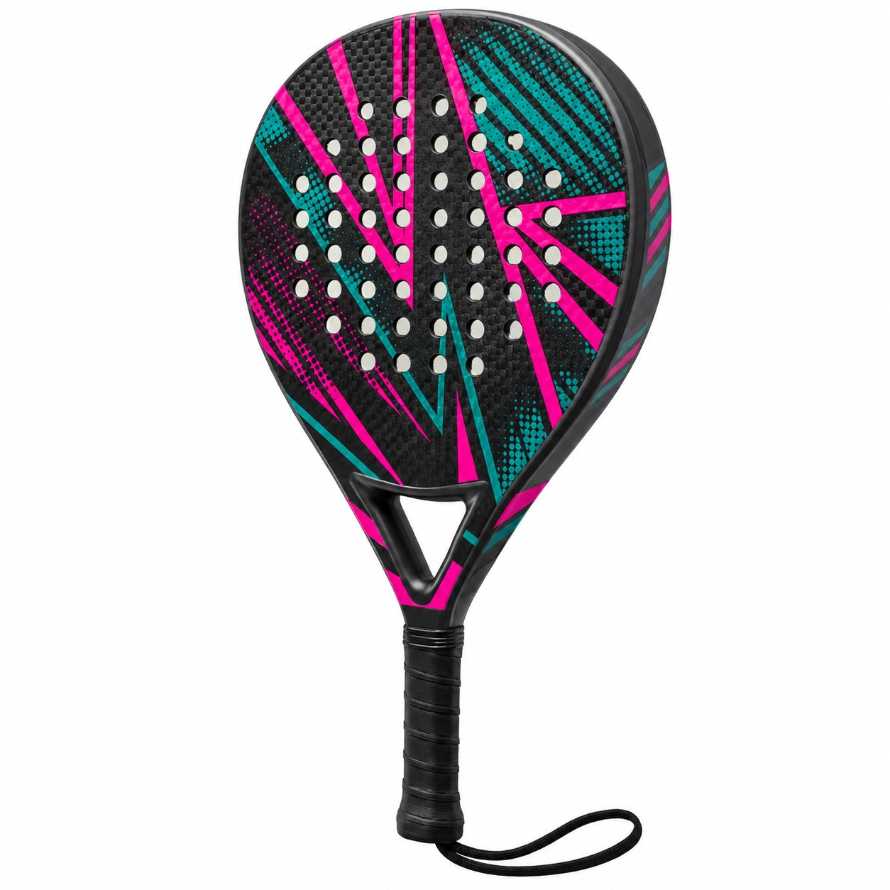 Raqueta de pádel ligera Negra/Rosa/Turquesa