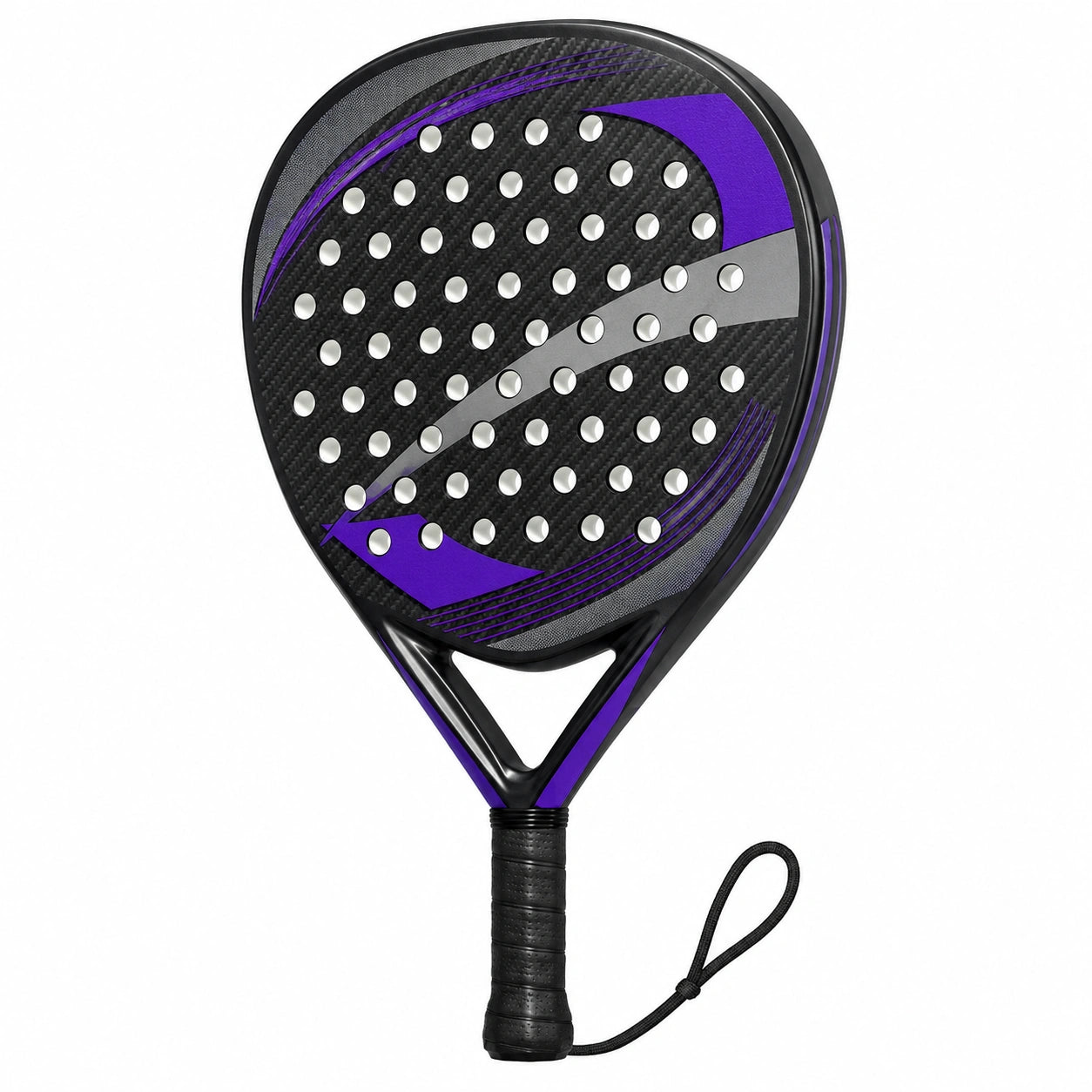 Pala de Pádel Aerodinámica Negro y Morado para Adultos