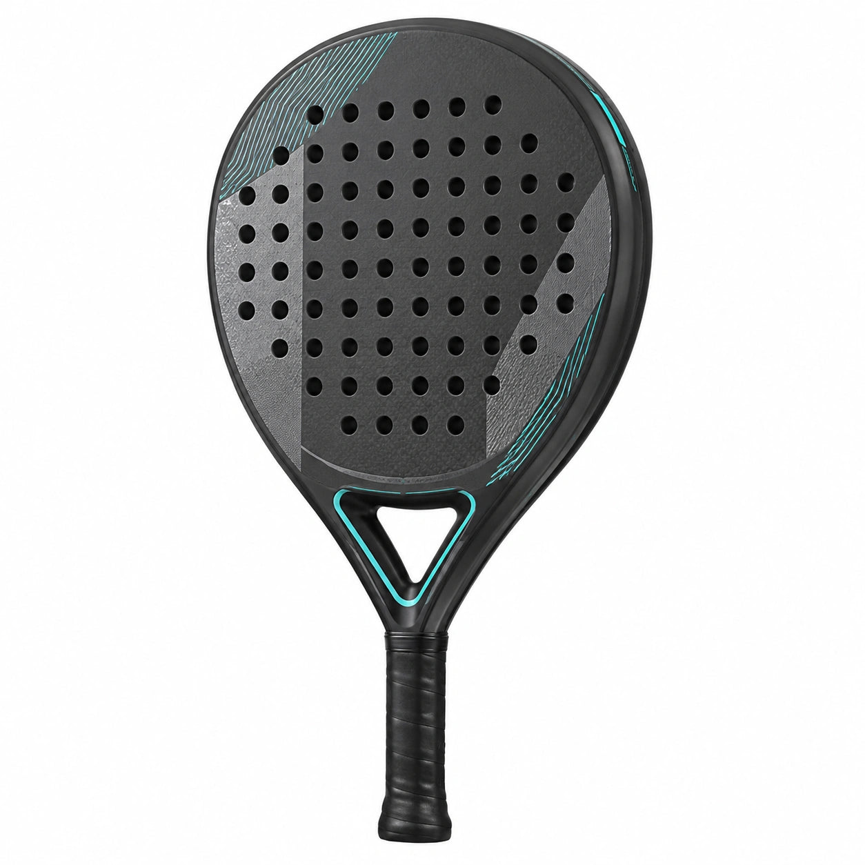 Pala de pádel negra para adultos con núcleo de goma EVA