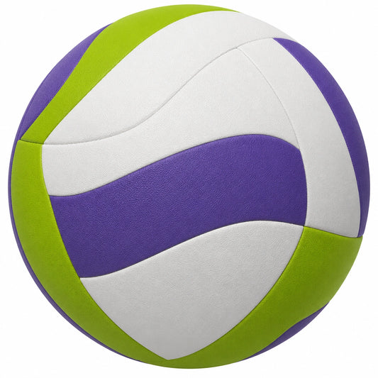 Balón de Voleibol Multicolor Verde, Blanco y Morado