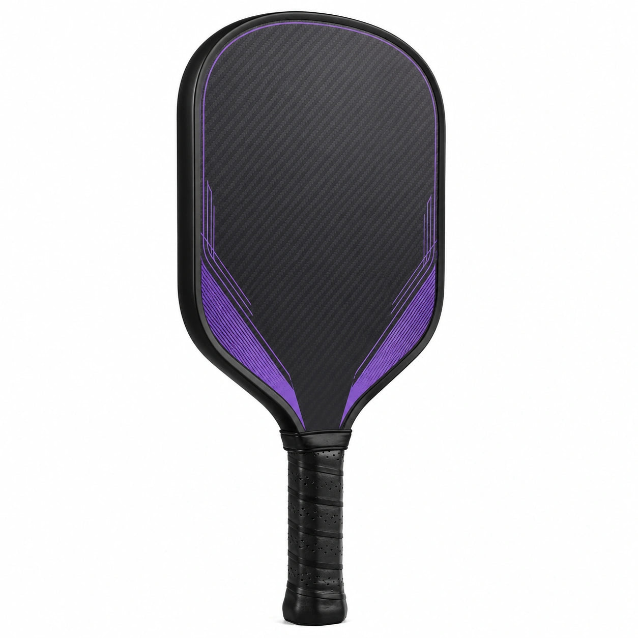 Raqueta de Pickleball Negra y Morada de Fibra de Carbono