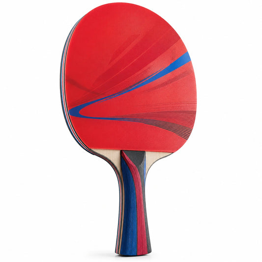 Pala de Ping Pong Roja con Mango de Madera