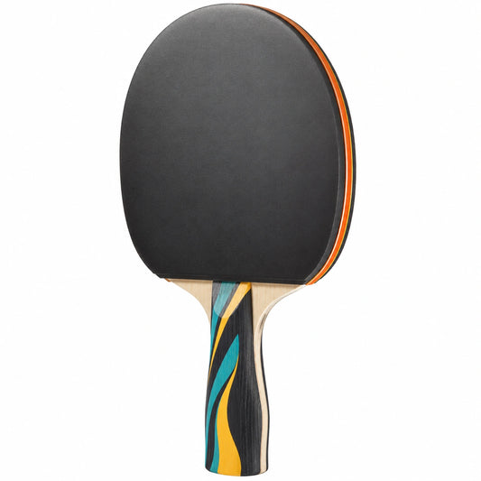 Pala de Tenis de Mesa Profesional Negra con Mango Colorido