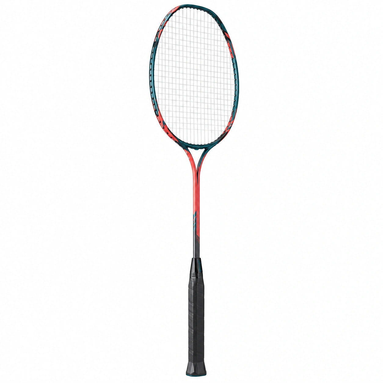 Raqueta de bádminton ligera rojo y negro con diseño ergonómico