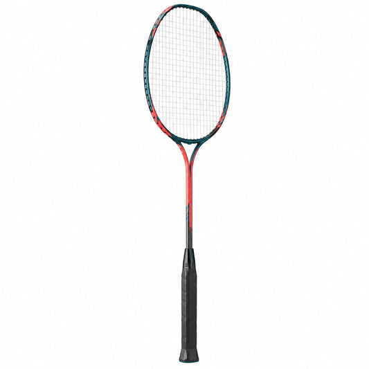 Raqueta de bádminton ligera rojo y negro con diseño ergonómico