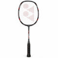 Raqueta de bádminton aerodinámica negra y roja
